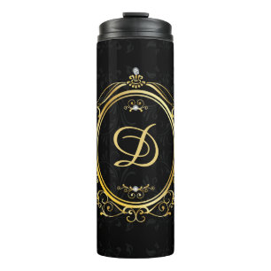 Black Gold Monogram Class Thermosbecher