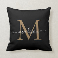 Black Gold Monogram Modern Stilvolle Feminine Scri