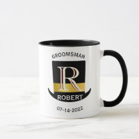 Black Gold Monogram Name Trauzeuge Gastgeschenk Ho