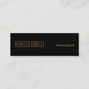 Black Gold Monogram Slide Manager Business Card Mini Visitenkarte