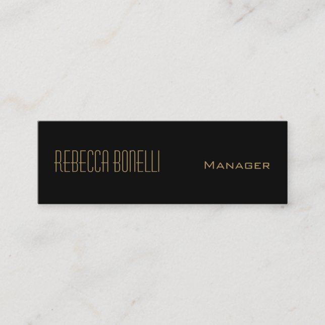 Black Gold Monogram Slide Manager Business Card Mini Visitenkarte (Vorderseite)