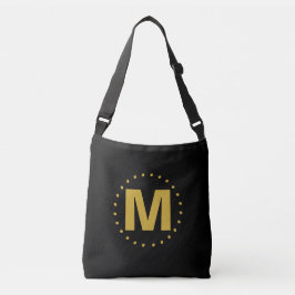 Black Gold Monogram Tragetaschen Mit Langen Trägern
