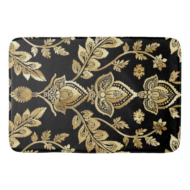 Black & Gold Motif Badematte (Vorderseite)