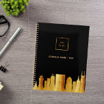 Black Gold Nashville Skyline-Logo Planer<br><div class="desc">Schwarzer Hintergrund mit vergoldetem Nashville-Imitat-Skyline als Dekoration. Vorlage für Ihr Firmenlogo und Ihren Namen oder einen Text. Goldene Buchstaben Perfekt für echte Anwesen-Agent!</div>