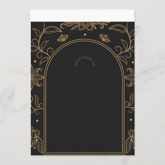 Black & Gold New Year's Eve Invitation an  Einladung (Vorderseite)