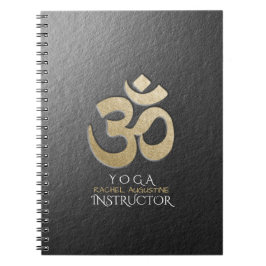 Black & Gold OM Symbol YOGA Meditation Instructor Notizblock