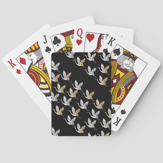 Black Gold Oriental Chic Elegante Spielkarten (Rückseite)