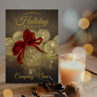 Black Gold Ornament Corporate Holiday Party Einladung
