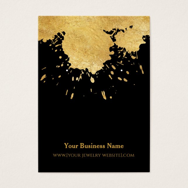 Black Gold Paint Splash Earring Display Card (Vorderseite)