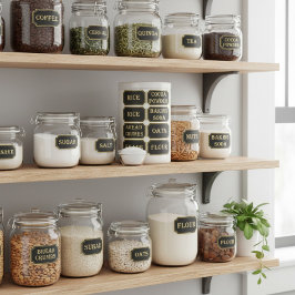 Black & Gold Pantry Label Stickers