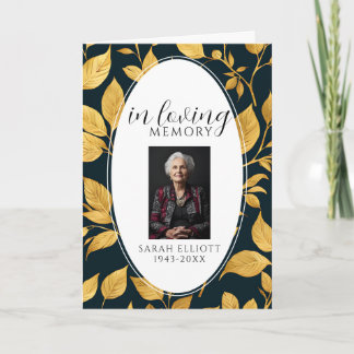 Black & Gold Photo Funeral Order of Service  Programm