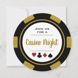 Black Gold Poker Chip Casino Einladung