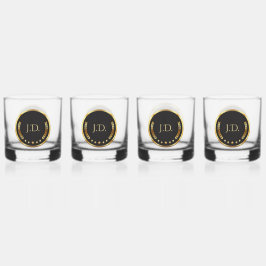 Black & Gold Poker – Personalized Monogram Whiskyglas