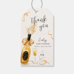 Black Gold Poppin Flaschen Champagne Baby Dusche Geschenkanhänger