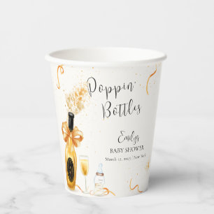 Black Gold Poppin Flaschen Champagne Baby Dusche Pappbecher