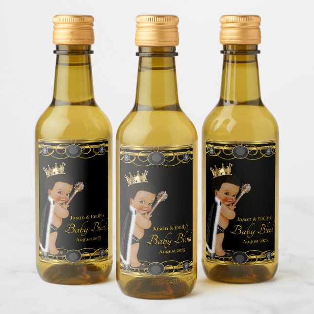 Black Gold Prince Mini Weinflaschen Etiketten (Flaschen)