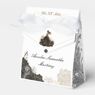 Black Gold Quinceañera Recuerdo Gevor Box Geschenkschachtel