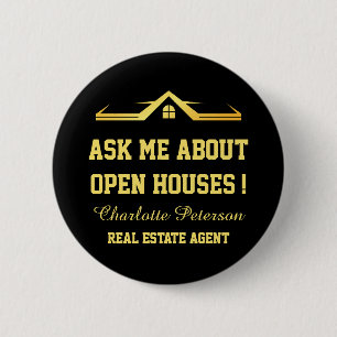 Black & Gold Real Anwesen Werbeaktion Marketing Button