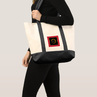 black gold red logo professional promotional tragetasche