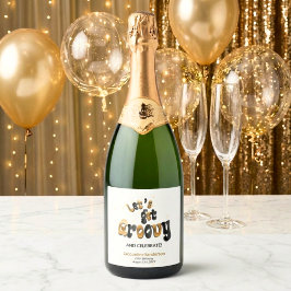 Black Gold Retro Let's Get Groovy 60th Birthday