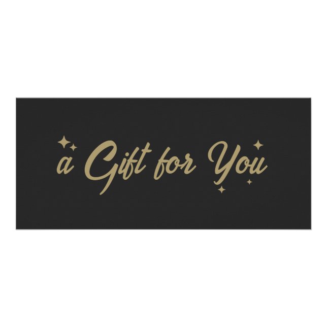 Black Gold Retro Modernes Geschenkzertifikat Werbekarte (Vorne)