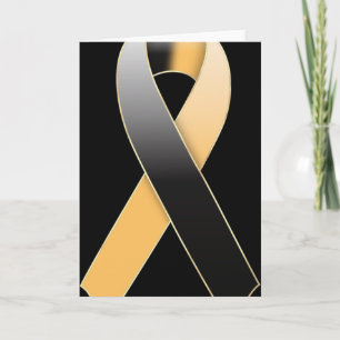 Black & Gold Ribbon Grußkarte Karte