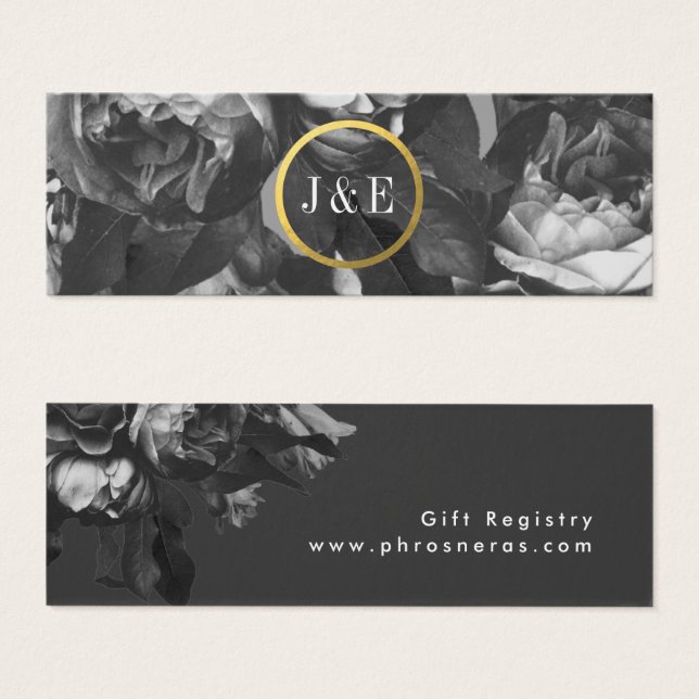 Black Gold Rose Bouquet Geschenkkarte (Vorne & Hinten)