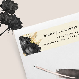 Black Gold Rose geben Adressenaufkleber zurück