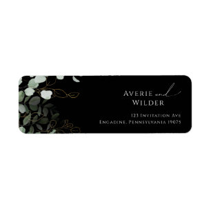 Black Gold Rücksendeadresse Label für Whimsical Gr
