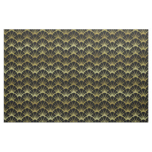 Black Gold Scallop Muscheln Klassische Deko Skalie Stoff