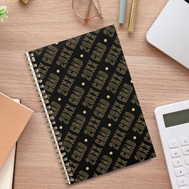Black & Gold School Graduation Year Pattern Planer (Black & Gold School Graduation Year Pattern Planner)