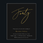 Black & Gold Script Budget 40. Geburtstag Einladun<br><div class="desc">Schwarz & Gold Script Budget 40. Geburtstag Einladen Sehen Sie passende Artikel in Niche und Nest Store</div>