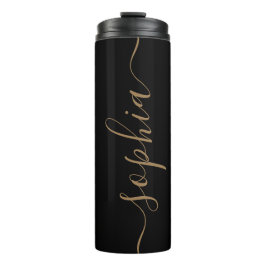 Black Gold Script Custom Thermal Tumbler Thermosbecher