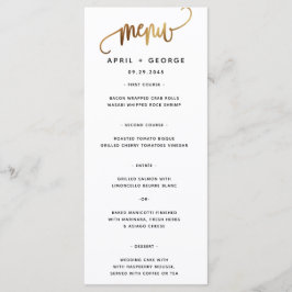 Black Gold Script Typografy Wedding Menu Menükarte