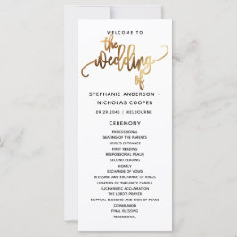 Black Gold Script Typografy Wedding Program