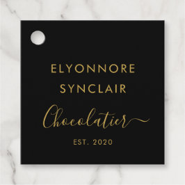 Black Gold Script White Chocolate Ingredients Geschenkanhänger