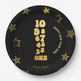 Black Gold Silvester Party Pappteller
