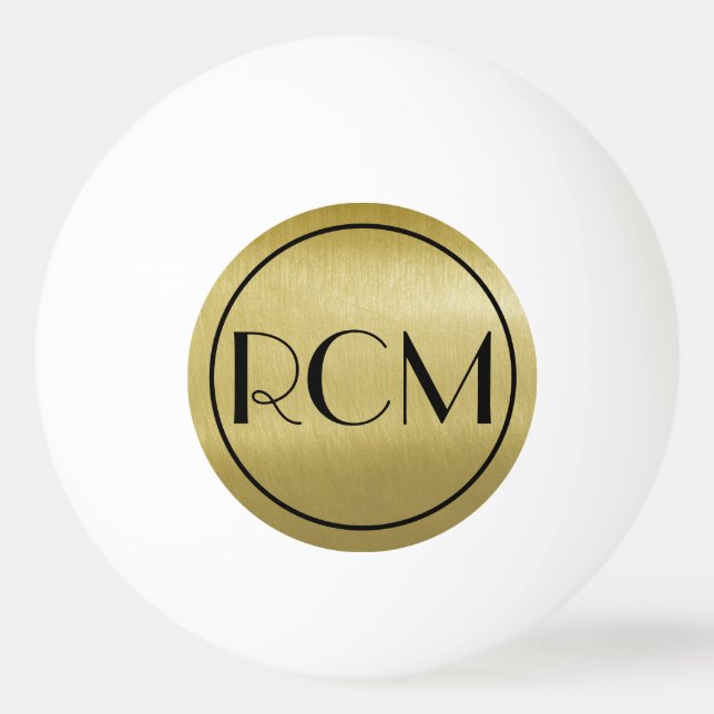 Black Gold Simple Sophisticed Monogram   Tischtennisball (Vorderseite)