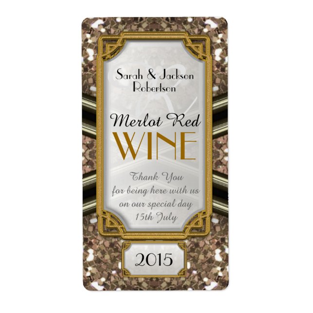 Black Gold Sparkler Wein Flaschen Etiketten (Vorne)
