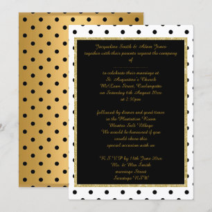 Black Gold Spot elegantes Hochzeitsgeschenk Gold Einladung