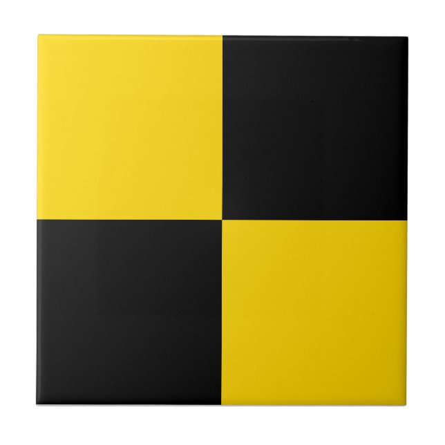 Black & Gold Square Box Stilvolles Muster Fliese (Vorderseite)