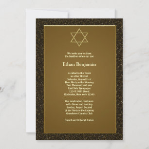 Black Gold Star von David Bar Mitzvah Einladung