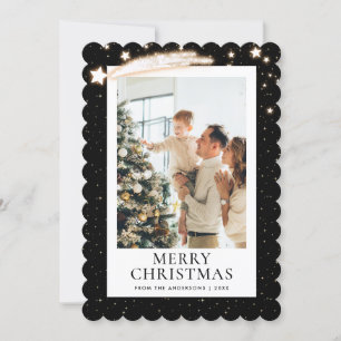 Black Gold Starry Night Foto Frohe Weihnachten