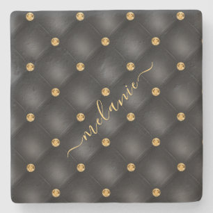 Black Gold Stone Untersetzer mit Individuelle Name