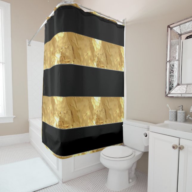 Black Gold Streifen Duschvorhang (Beispiel)