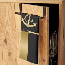 Black & Gold Streifen mit Ankervorrichtung für Was Geschirrtuch