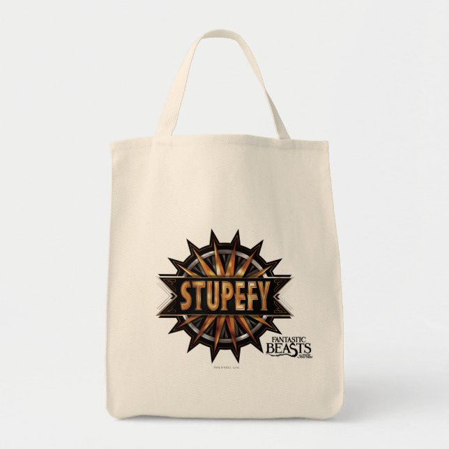 Black & Gold Stupefy Zauber Grafik Tragetasche (Vorne)