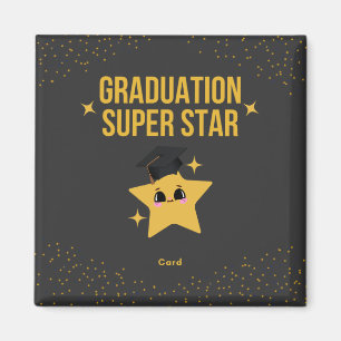 Black Gold Super Star Abschluss Herzlichen Glückwu Magnet