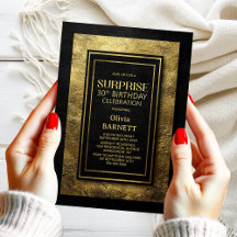 Black Gold Surprise 30th Birthday Party