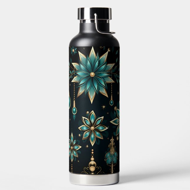 BLACK GOLD TEAL HOLIDAY CHRISTMAS ORNAMENTS TRINKFLASCHE (links)